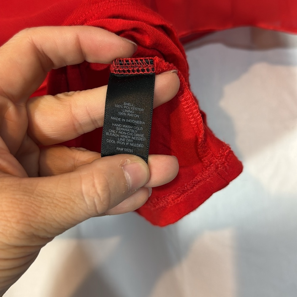 Express Red Sheer Layered Top - Picture 5 of 6